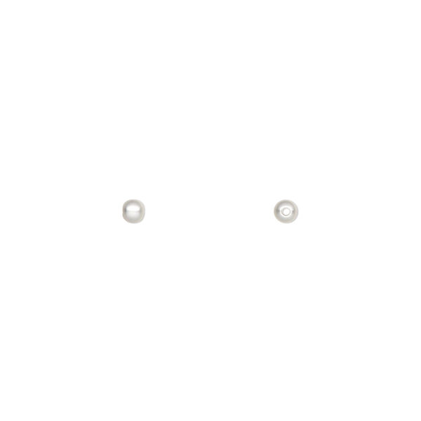 Bead, silver-plated brass with satin finish, 2.5mm round. Sold per pkg of 100. image number 0