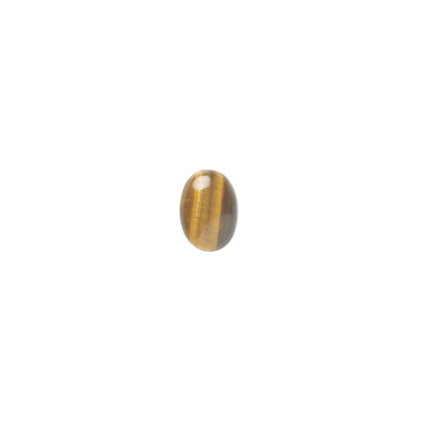 Cabochon, tigereye (natural), 7x5mm calibrated oval, B grade, Mohs hardness 7. Sold per pkg of 10. image number 0
