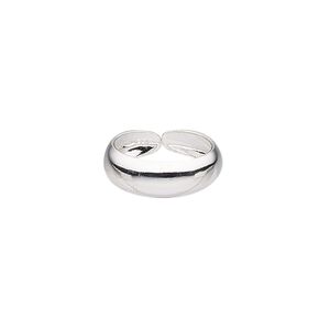 Toe ring, sterling silver, plain band, adjustable. Sold individually.