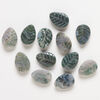 Moss agate 1pkg12, carved leaf bead natural, 18x13mm image number 0