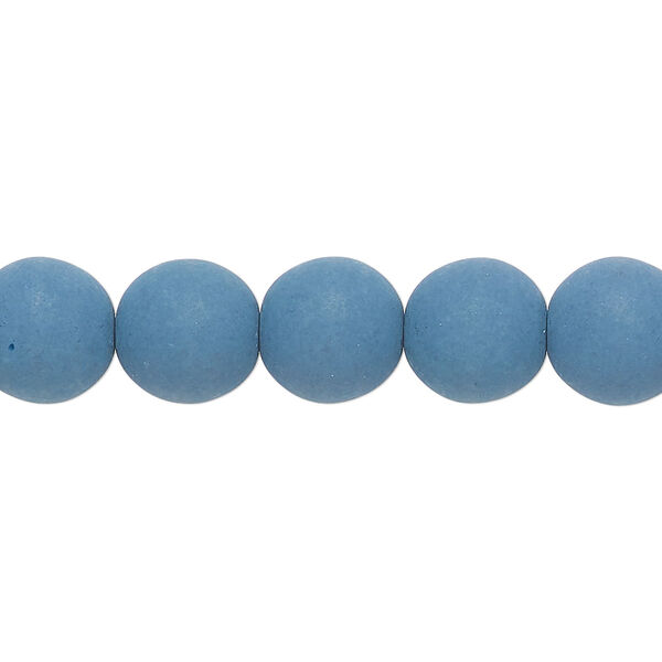 Bead, Czech coated glass, opaque matte dark navy blue, 10mm round. Sold per 7-inch strand, approximately 15 beads. image number 0