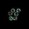 Bead, lampworked glass, clear / black / glow-in-the-dark / gold, 6mm round. Sold per pkg of 6. image number 1