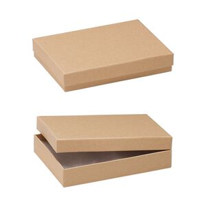 Box, kraft paper, "cotton"-filled, 5-1/4 x 3-3/4 x 1-inch rectangle. Sold per pkg of 10.