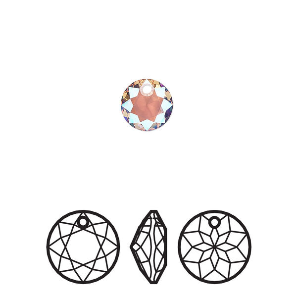 Drop 4pk light rose shimmer, Crystal Passions® 8mm pendant classic cut 6430 image number 0