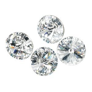 Chaton 144pk crystal clear foil back, Swarovski® 14mm rivoli 1122