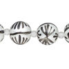 Bead, glass 1pkg8, opaque white and black, 14mm hand-painted round. image number 0