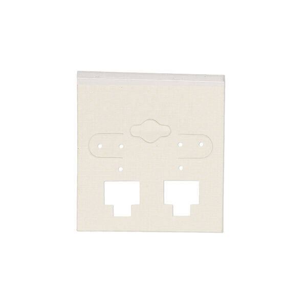 Earring card, PVC plastic and paper, transparent clear and opaque tan, 2x2 inch square. Sold per pkg of 100. image number 0
