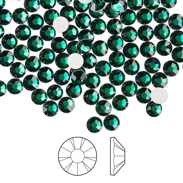 Flat back 1440pk emerald foil back, Preciosa MAXIMA Czech crystal hotfix rhinestone 3.8-4mm chaton rose round SS16 image number 0