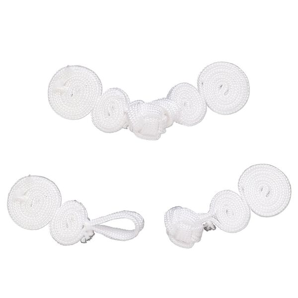 Clasp, button, nylon, white, 2-1/2x1/2". Sold per pkg of 5. image number 0
