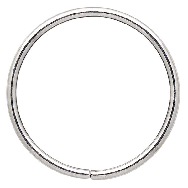 Beading hoop, imitation rhodium-plated steel, 2-inch closed round. Sold per pkg of 4. image number 0