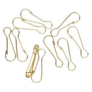 Clasp, snap, gold-finished steel, 33x10mm. Sold per pkg of 10.