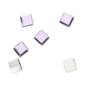 Flat back 6pk crystal vitrail light, Preciosa Czech crystal rhinestone 6mm cube