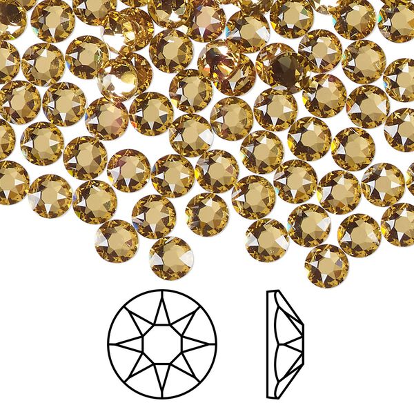 Flat back 1440pk dark jonquil foil back, Swarovski® hotfix 4.6-4.8mm round SS20 2078 image number 0