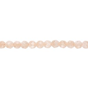Pink flake moonstone 1pkg1, faceted round bead natural 8 inch 4mm