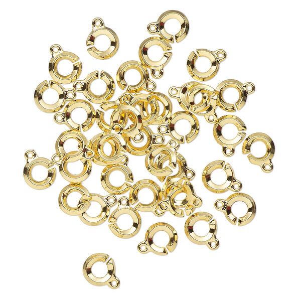 Clasp, interlocking, gold-finished brass, 15x10mm double-C. Sold per 1-ounce pkg, approximately 35 clasps. image number 0