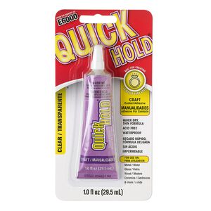 Adhesive, Quick Hold®, pkg/1-fluid-ounce tube, clear.