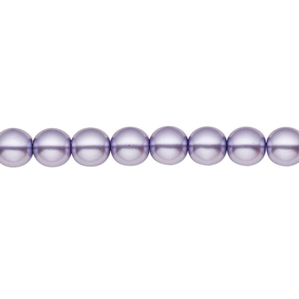 Bead, Czech pearl-coated glass druk, opaque lavender, 6mm round. Sold per 15-1/2" to 16" strand. image number 0
