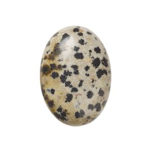 Dalmatian jasper 1pkg2, calibrated oval cab natural 25x18mm
