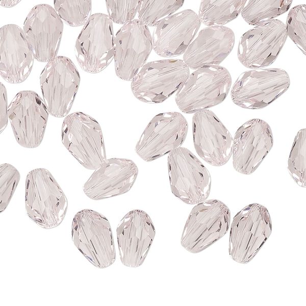 Bead Celestial Crystal® 1pkg60 crystal 8x6mm teardrop / 66 facets, transparent pink image number 0