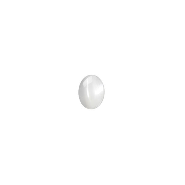 Cabochon, mother-of-pearl shell (bleached), white, 8x6mm calibrated oval, Mohs hardness 3-1/2. Sold per pkg of 4. image number 0