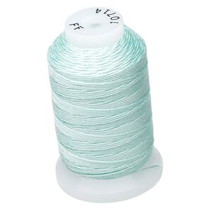 Thread, Purely Silk™, 3-ply, turquoise blue, size FF. Sold per 115-yard spool.