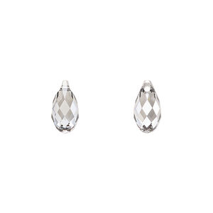 Briolette 1pkg24 crystal urban grey, Crystal Passions&reg; 11x5.5mm pendant drop 6010