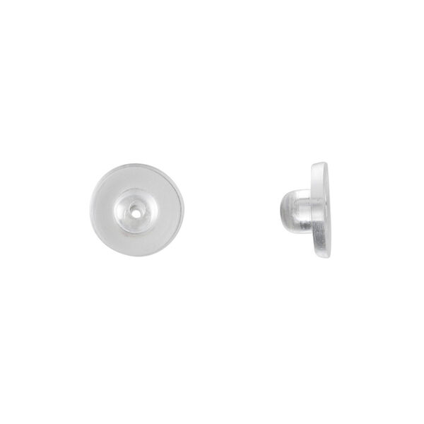 Earnut, rubber, clear, 9x5mm. Sold per pkg of 500 pairs. image number 0