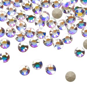 Round stone 72pk crystal AB foil back, Swarovski® 5.27-5.44mm light round SS24 1098