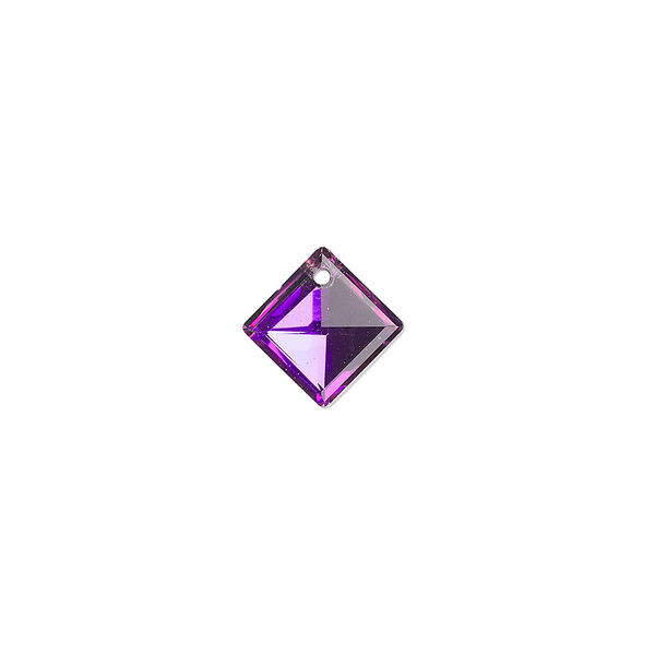 Drop, glass, opaque clear purple passion, 10mm diamond. Sold per pkg of 12. image number 0