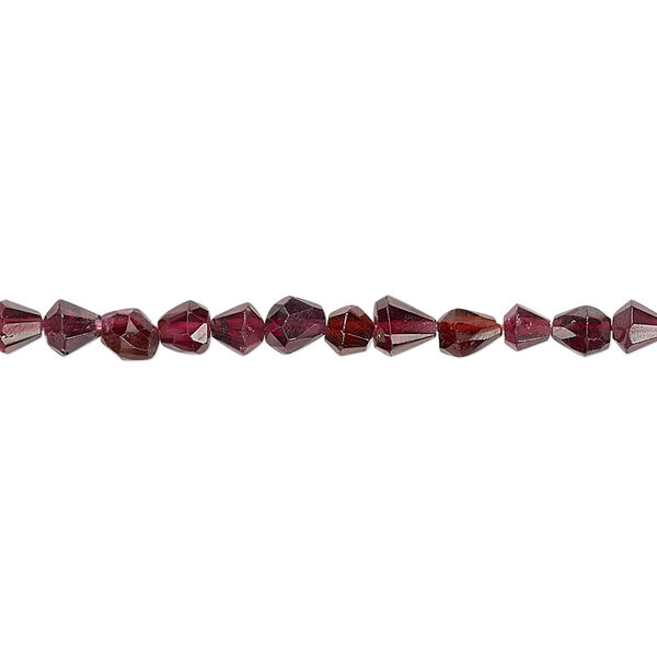 Bead, rhodolite garnet (natural), 3-5mm hand-cut uneven bicone, B grade, Mohs hardness 7 to 7-1/2. Sold per 12-inch strand. image number 0