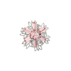 Sew-on 1pk light rose rhodium finish, Crystal Passions® 17mm flower