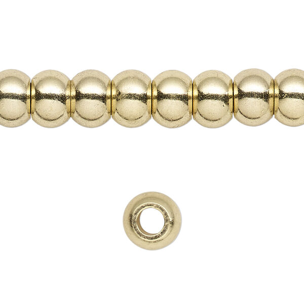 Bead, brass, 8x6mm crow. Sold per 8-inch strand. image number 0