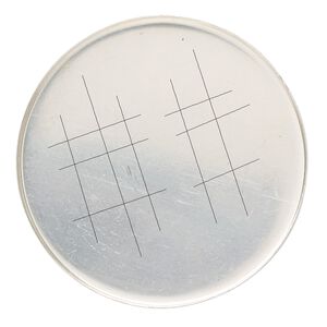 Bezel cup, sterling silver, solid back, 38mm unpolished round. Sold individually.