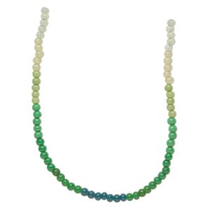Bead, glass, transparent to opaque shaded green to teal green, 6mm round. Sold per pkg of four 14-inch strands, approximately 230 beads.