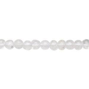 Quartz crystal 1pkg1, hand-cut uneven round bead natural 13 inch 4-5mm