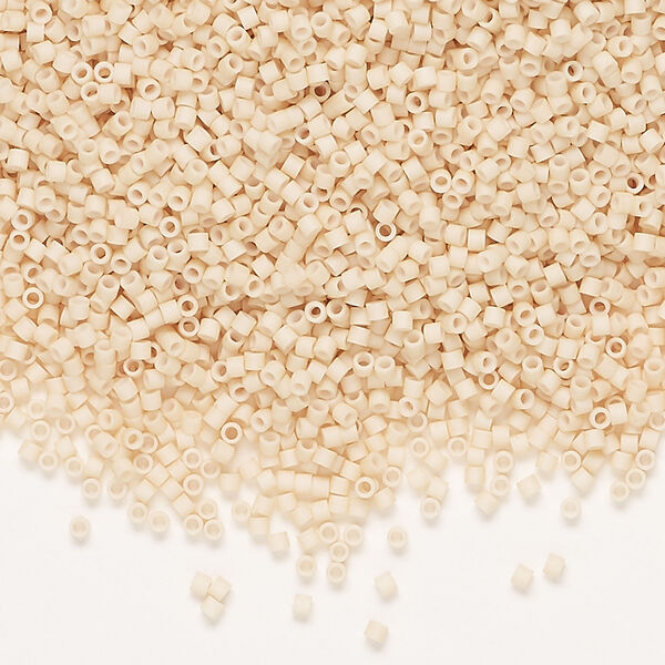 Seed bead, Delica&reg;, glass, 1pkg7.5g, #15 round, opaque matte glazed luster antique beige (DBS-0353) image number 0