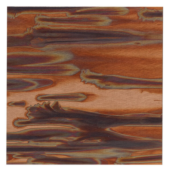 Sheet, Lillypilly, copper, enchantment patina, 3-inch single-sided square, 24 gauge. Sold individually. image number 0