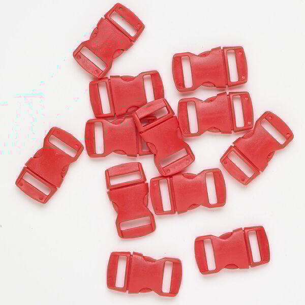 Clasp buckle 1pkg12, 30x16mm, plastic red 1-strand image number 0