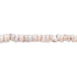 Bead, tiger puka shell (natural), 4-5mm hand-cut heishi, Mohs hardness 3-1/2. Sold per 15-1/2" to 16" strand.