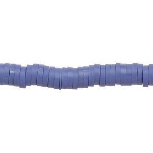 Bead, polymer clay, opaque purple, 6x1.5mm heishi. Sold per pkg of (2) 15-1/2" to 16" strands.