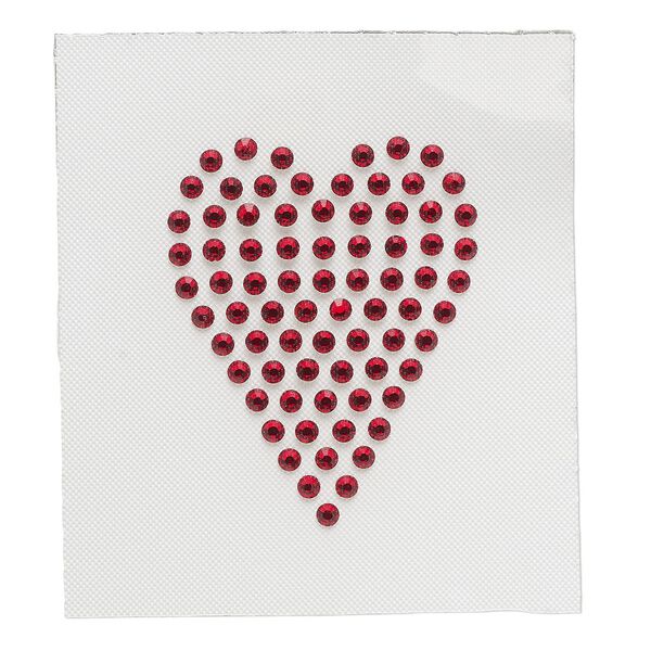 Iron-on transfer 1pk light Siam, Preciosa Czech crystal 40.5x32mm heart image number 0