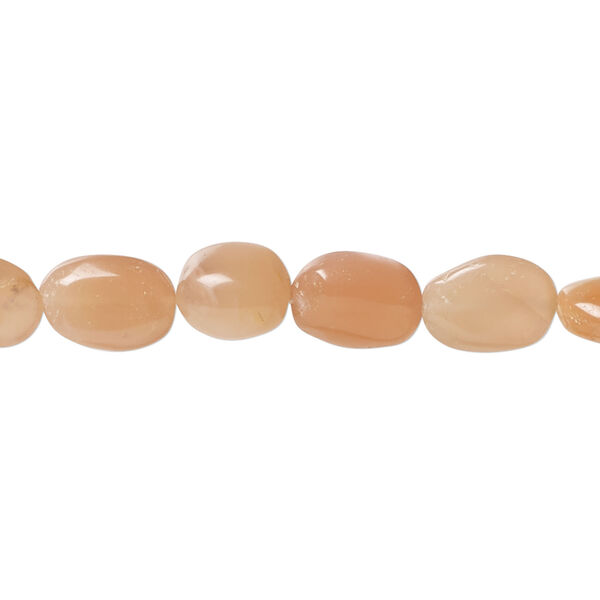 Peach moonstone 1pkg1, hand-cut nugget bead natural, 13 inch mini to small image number 0