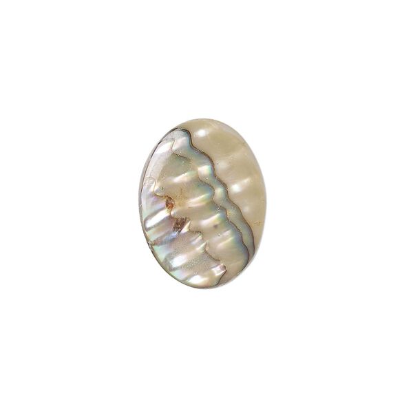 Cabochon, abalone shell (coated), 18x13mm calibrated oval, Mohs hardness 3-1/2. Sold per pkg of 4. image number 0