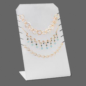 Display, necklace, acrylic, frosted white, 8-7/8 x 5-3/4 x 4-3/4 inches. Sold individually.