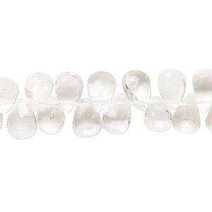 White topaz 1pkg1, hand-cut top-drilled faceted puffed teardrop bead natural 8 inch 9x5mm-12x6mm