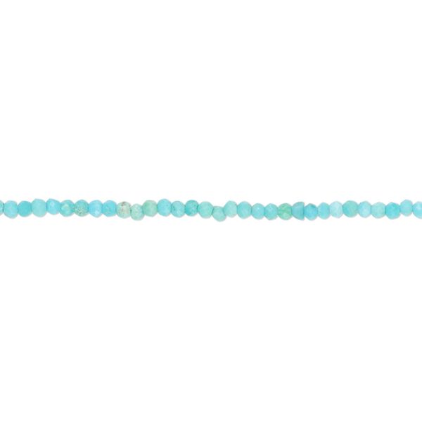 Sleeping beauty turquoise 1pkg1, hand-cut faceted round bead 8 inch 2mm image number 0