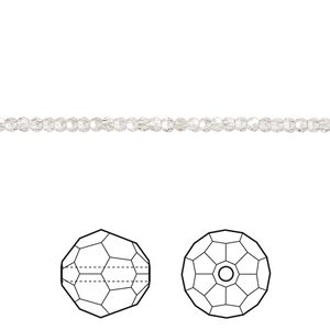 Bead 36pk crystal silver shade, Crystal Passions® 2mm round 5000