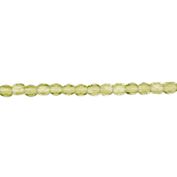 Bead, Czech fire-polished glass, olivine, 3mm faceted round. Sold per pkg of 1,200 (1 mass). image number 0