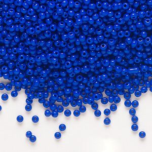 Seed bead, Preciosa Ornela Czech glass, pkg/50g, #11 rocaille, opaque lapis blue, (33060).