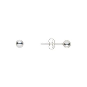 Earstud, sterling silver, 4mm ball with post. Sold per pair.